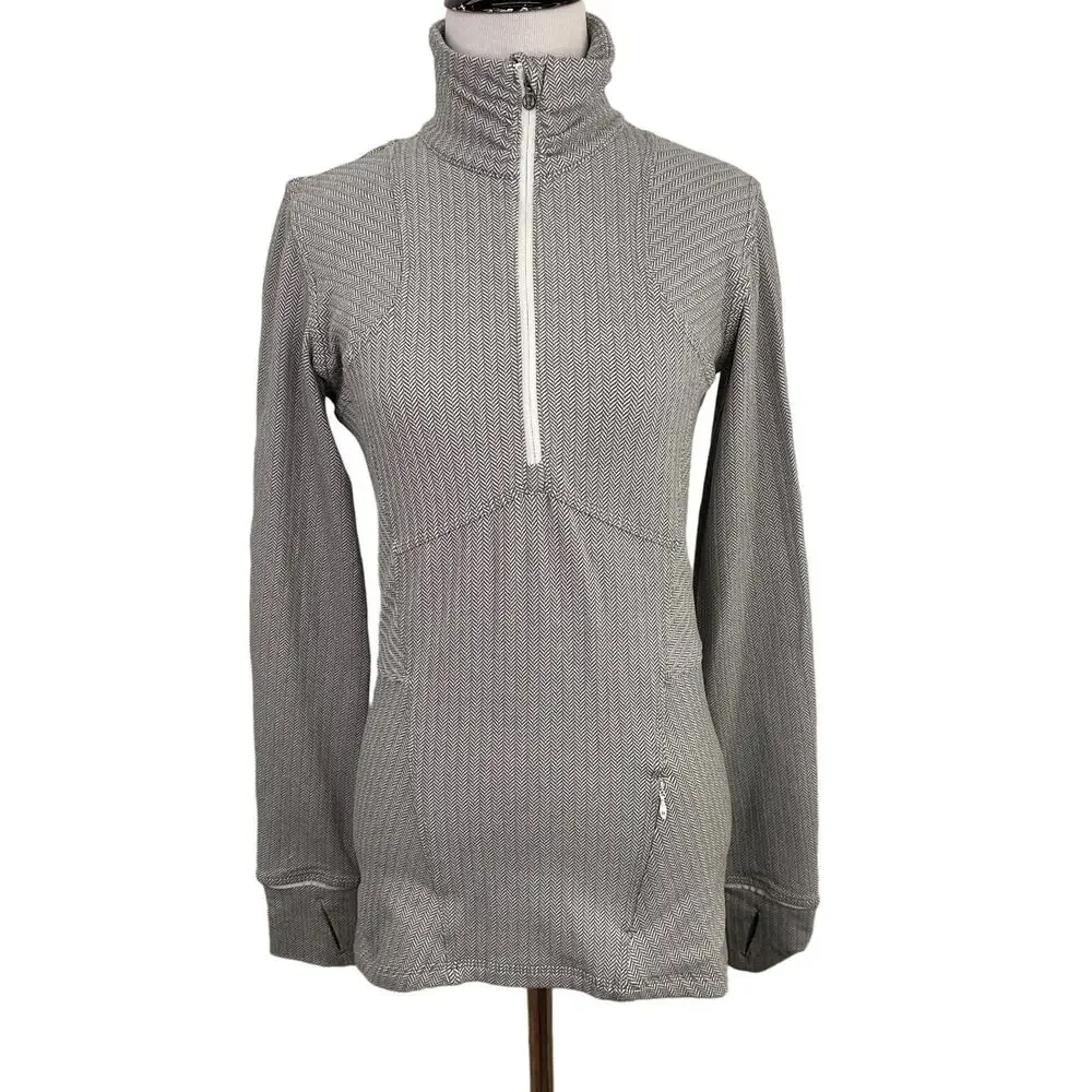 Lululemon Grey Kanto Catch Me Herringbone 1/2 Zip Pullover Size 6